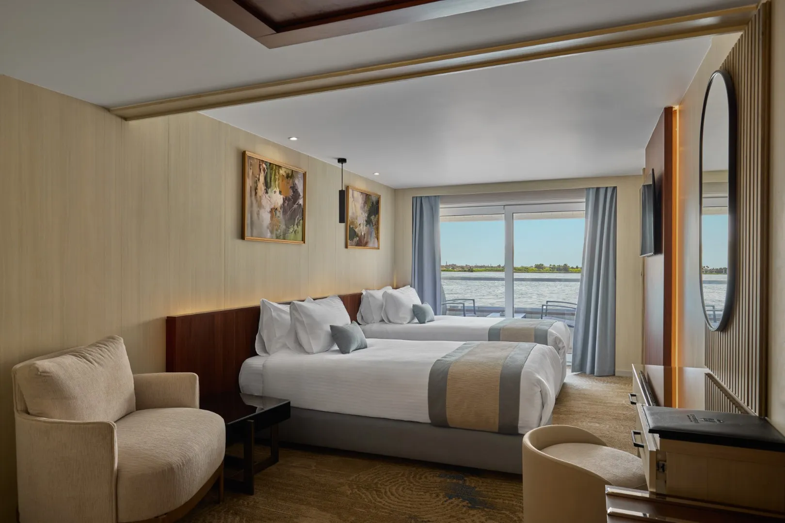 Cabin aboard the Cleopatra Luxury Cruise & Spa Nile cruise